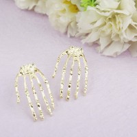 Skeleton Hand Shaped Metal Ear Plug A Pair