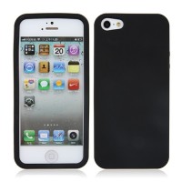Black Soft Silicone Rubber Back Case Cover for iPhone 5