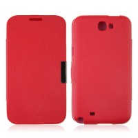 Back Plastic Case With Front Leather Cover for SS Galaxy NoteII N7100