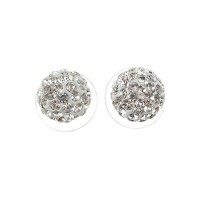 Ball Style Rhinestone Decor Earrings Jewelry