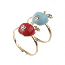 Elegant Apple Style Rhinestone Decor Ring Jewelry