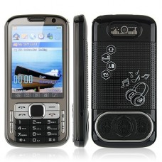 N100 TV Phone Dual Band Dual SIM Card Dual Camera Bluetooth FM 3.2 Inch Touch Screen- Black