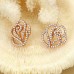 Fashion Colorful Rhinestone Decor 18K Gold Plate Flower Earring