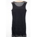 Fashion Round Neck Sleeveless Black Tassels Dress