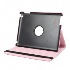 Protective 360 Degree Rotation PU Leather Case for The New iPad - Pink