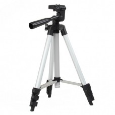 KT-1015 Retractable Aluminum Alloy 4-Section TriPod Stand for Camcorder DSLR Camera - Silver + Black