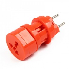Universal Travel Power Plug Adapter - Orange (US / EU / UK)