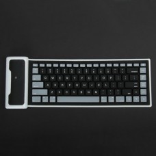Waterproof Silicone Rechargeable Bluetooth 3.0 Keyboard - Black