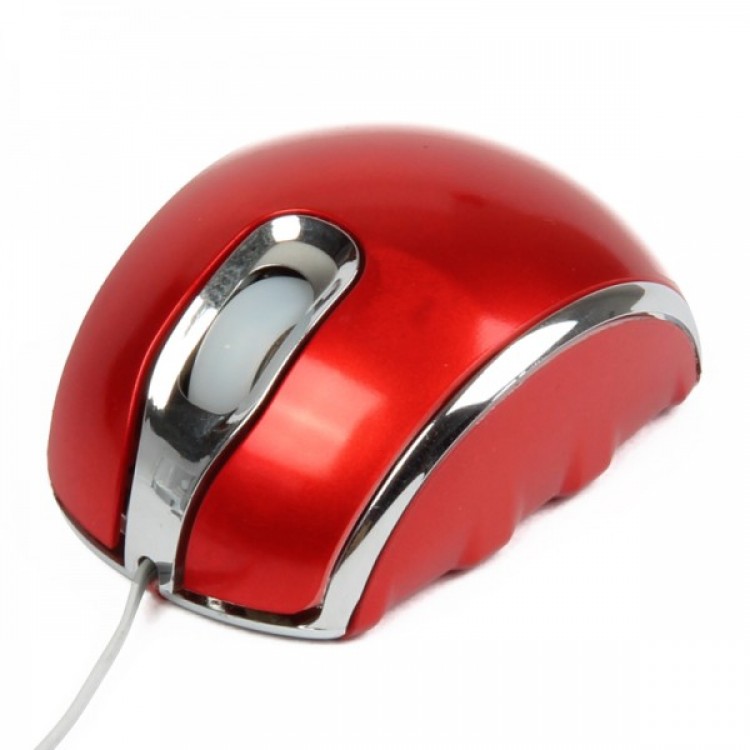 MCSaite USB 2.0 800DPI Optical Mouse with Retractable Cable - Red (70CM
