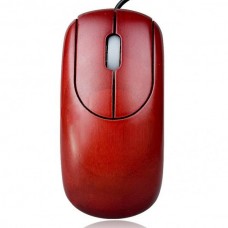 Unique Bamboo 800DPI USB Optical Mouse - Red Sandal Wood Color (150cm-Cable)