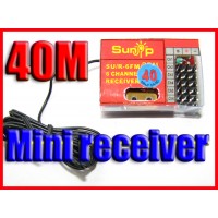 40MHZ 6 Channel mini RC Receiver support ESKY FUTABA