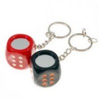 Magical 5-Dice Keychain - Doubles as a Mirror (Assorted Colors 2-Pack)