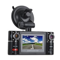 F30 Dual Lens Car DVR 2.7' LCD 8 IR LEDs Digital Zoom Dual Lens 180 Wide Degree Camecorder