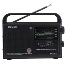 DEGEN DE392 FM/TV MW SW Crank Dynamo Solar Emergency Radio World Receiver