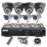 8pcs Outdoor Audio CCTV IR Camera AVT618 DVR 8CH 1000GB Network DVR System