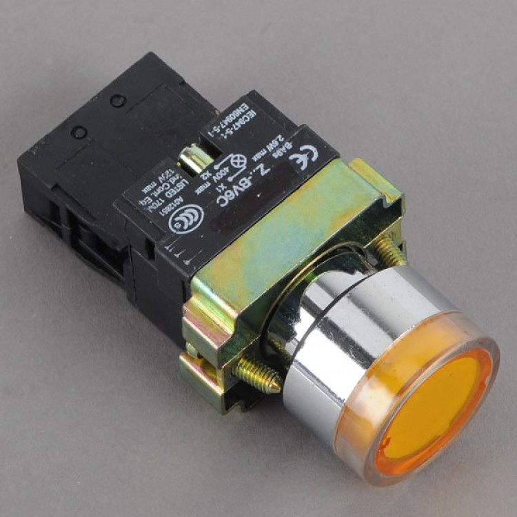 1 N/O XB2BW31B1C Momentary Yellow Flush Pushbutton With 24VDC Pilot ...