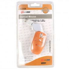 MC Saite Optical Mouse with Retractable Cable Orange
