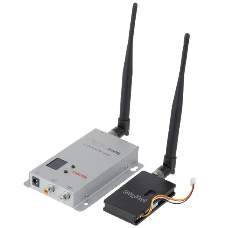 1.2G 1500MW 8 Channel Wireless Audio/Video Transmitter and Receiver FOX ...