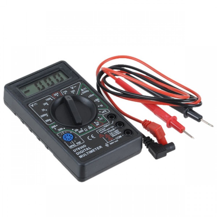 LCD Digital Voltmeter Ammeter Ohm Multimeter DT830D with Test Leads and ...