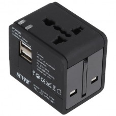 Suvpr Universal Travel Adapter Dual USB Charger 250VAC 6A Max