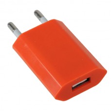 EU Standard AC Travel Charger Power Adapter with USB Port-Orange