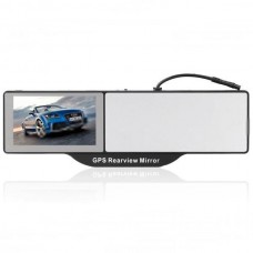 Bluetooth Rearview Mirror + 5.0 Touchscreen LCD GPS Navigator with AV Input 4GB  TF Card