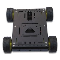 4WD Drive Aluminum Mobile Robot Car Chassis Arduino Platform - Black