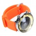 Jelly Digital Mirror Unisex Silicone Sports Candy LED Watches - Orange