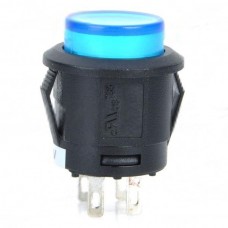 Car Push Button Switch with Blue LED Indicator 12V Vehicle DIY