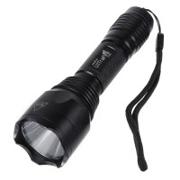Super Bright C10 Cree Q5 Torch LED Flashlight (1*18650) - Black