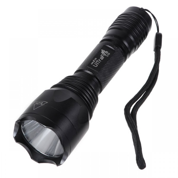 Super Bright C10 Cree Q5 Torch LED Flashlight (1*18650) - Black - Free ...