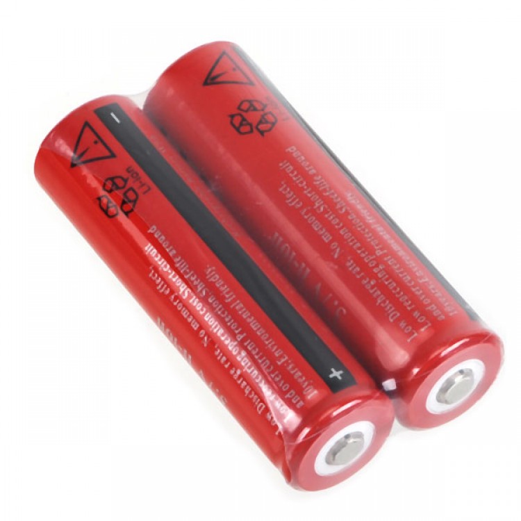 2PCS 18650 3.7V Rechargeable Battery 3800mAh for LED Flashlight - Free ...