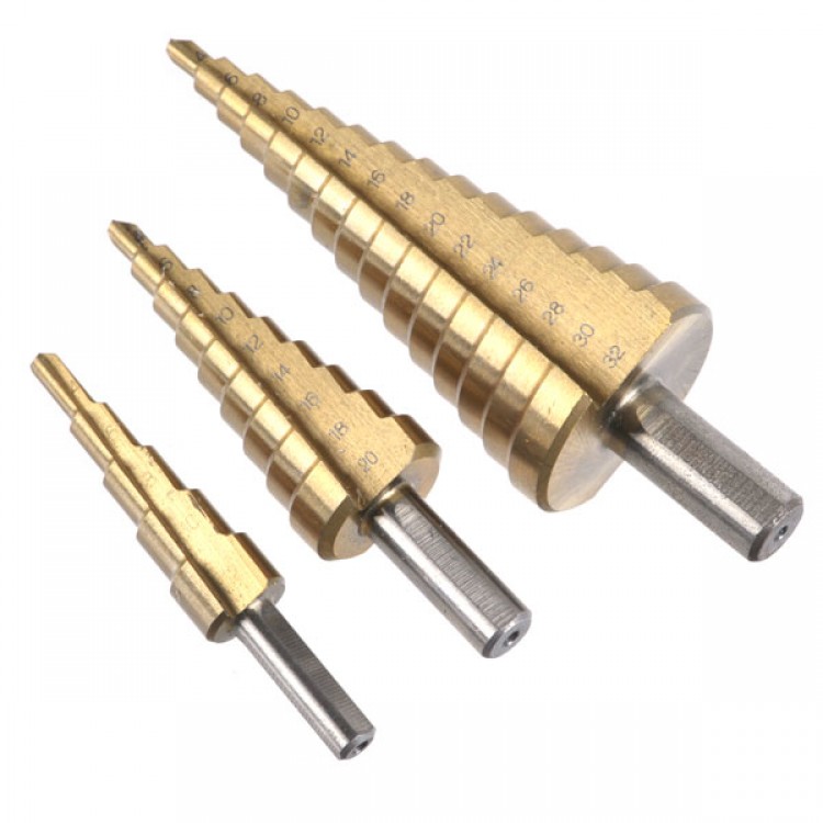 3pcs HSS Steel 12/20/32 MM Step Drill Bit bits Tool Set - Free Shipping ...