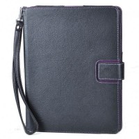 Protective PU Leather Case  +Stand with Strap for iPad 2