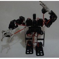 15DOF Biped Robotic Educational Robot Mount Kit +2pcs Alloy Clamp Claw + 15pcs Metal Servo Horn)