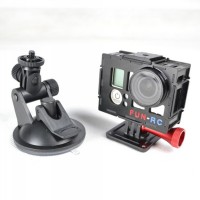 Gopro3 Housing Case Protector with Mounting Bracket+UV Glass Protector for FPV Camera Photography