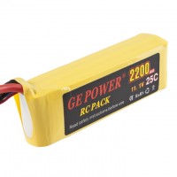 GE POWER 2200mAh 25C 11.1V Rechargeable Lithium Polymer Battery