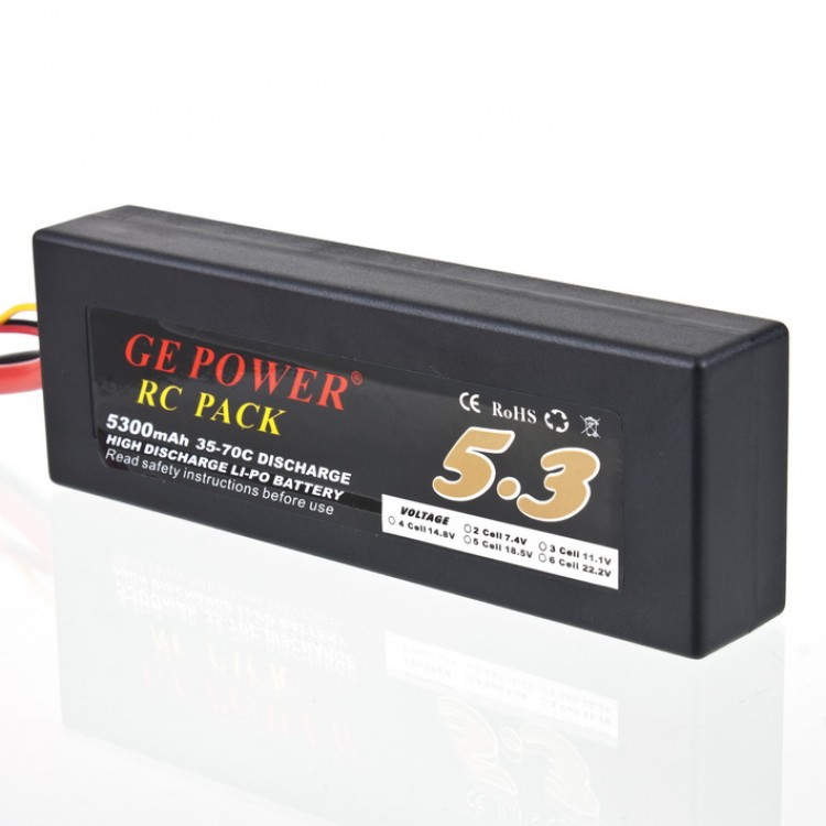 GE POWER 5300mAh 35-70C Rechargeable Lithium Polymer Battery - Free ...