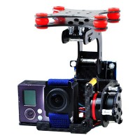 Gopro 3 Carbon Fiber Two Axis FPV Brushless Camera Gimbal Mount PTZ Kit w/ 4pcs Rubber Ball Plate f/ Multicopter