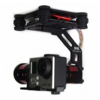 Black DAL 2-Axis FPV Brushless Aluminum Gopro Gimbal for Gopro 3/3+ FPV Aerial Photography