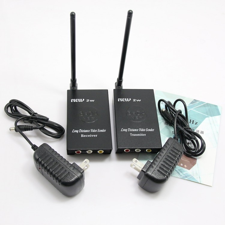 Bada 2w Wireless Audio Video Sender 2000mw Transmitter Receiver 24g For Surveillance Cameras 