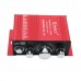 Mini Amplifier MA-170 Mini Aluminum Alloy 2-Channel Hi-Fi Stereo Home Amplifier Red DC 12V 