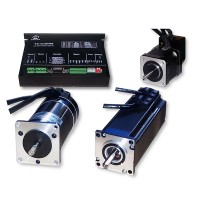 57 Round Brushless Servo Motor 24V 70W + DC Power Supply Servo Motor Driver AC Output Graving Machine Servo Combo