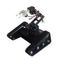 Black Robo-Soul TK-6A Car Creeper Truck Crawler RC Robot Base Kit w/ 6DOF Robot Arm MG1501 Servo