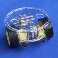 2WD Smart Car Round Chassis Dia 13CM Tracking Obstacle Avoidance Remote Control TINY4 for Competition