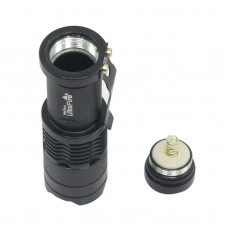 Ultrafire Cree Q5 LED Flashlight 7W High Power Mini Zoomable 3 Modes Waterproof Glare Torch 14500 /AA Bicycle Black