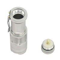Ultrafire Cree Q5 LED Flashlight 7W High Power Mini Zoomable 3 Modes Waterproof Glare Torch 14500 /AA Bicycle Silvery