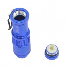 Ultrafire Cree Q5 LED Flashlight 7W High Power Mini Zoomable 3 Modes Waterproof Glare Torch 14500 /AA Bicycle Blue