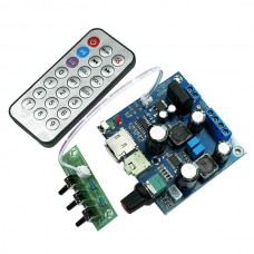 TPA3123 Digital Amplifier Board WAV MP3 Decode Single Power DC AC 12V-20V w/ Remote Control