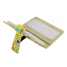 Ipad PC Keyboard Leather Case for All Pad Tablet PC w/ Adjustable Buckle 7" 8" 9" 9.7“ 10” inch SpongeBob Squarepants